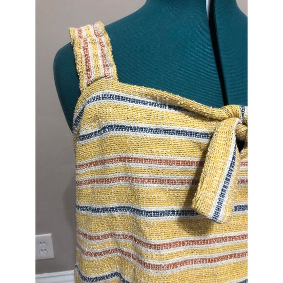 🧺Madewell Texture + Thread Yellow Tie Front Tank Top in Smithfield Stripe, L - Picture 5 of 6